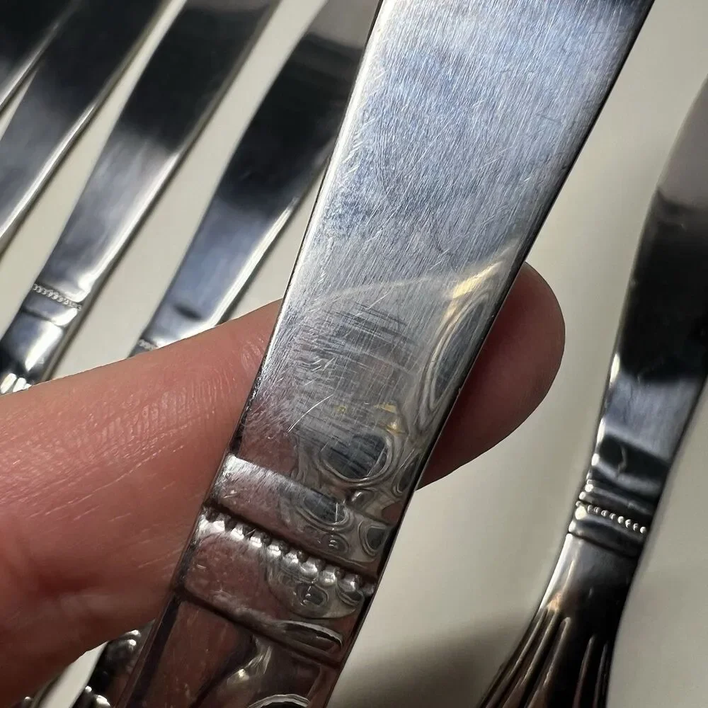 Lot of 7 Vtg Gibson Coca Cola Stainless Steel Dinner Knives Coke Bottle 8,5”